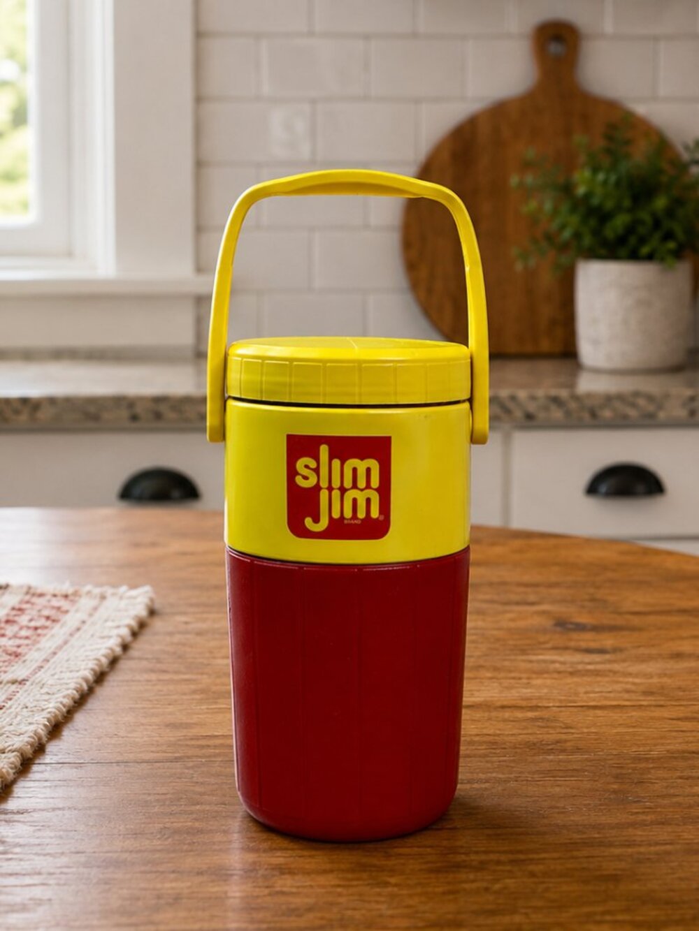 Vintage Coleman Slim Jim Beef Stick Thermos Cooler with Handle Spout Drinks